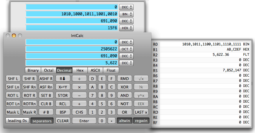 Macintosh desktop calculator